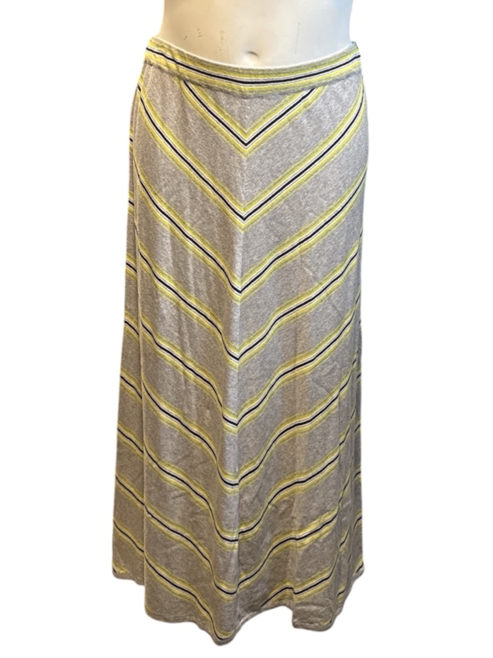 Lane Bryant Gray Maxi Skirt with Yellow Stripe Detail